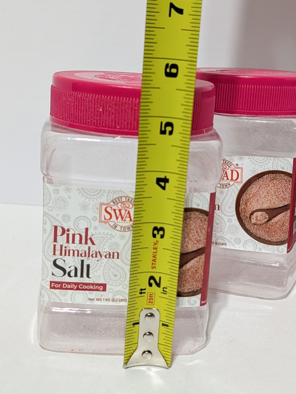 Lot of 3 Empty Swad Pink Himalayan Salt Plastic Storage Jars - Picture 6 of 7